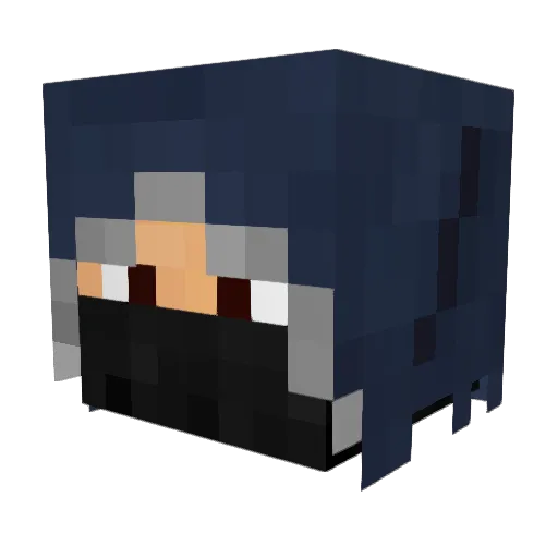 Comixman Minecraft avatar head, 3D render