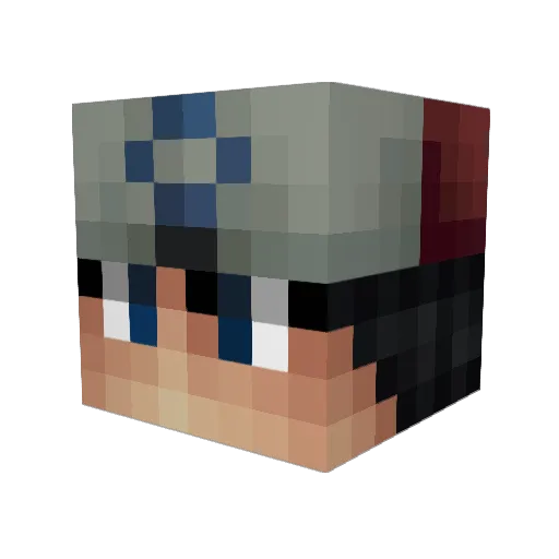 Comma3 Minecraft avatar head, 3D render