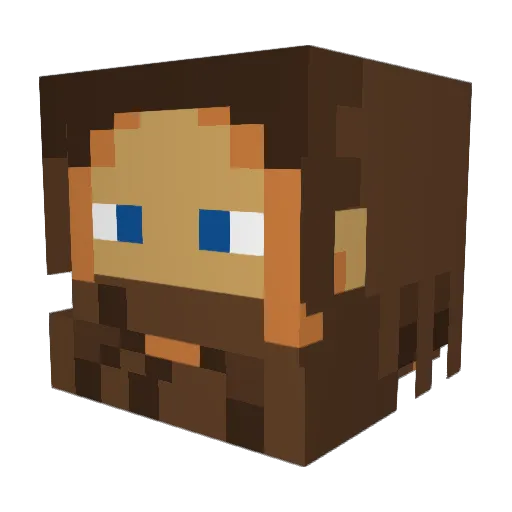 CommanderPelican Minecraft avatar head, 3D render