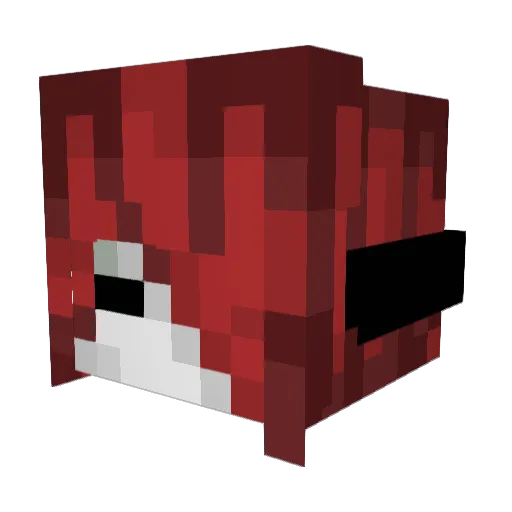 CommanderRed209 Minecraft avatar head, 3D render