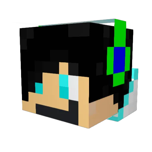 CommanderShine Minecraft avatar head, 3D render