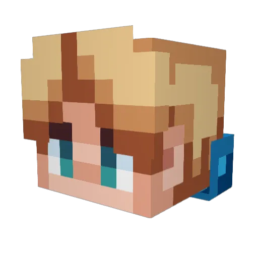 CommanderWoofy Minecraft avatar head, 3D render