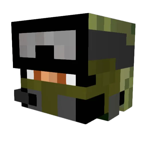 Commander_Zerx Minecraft avatar head, 3D render