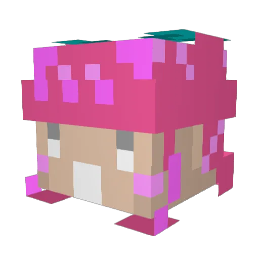 CommieChan Minecraft avatar head, 3D render