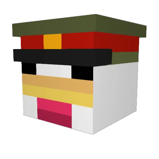 CommieChicken Minecraft avatar head, 3D render