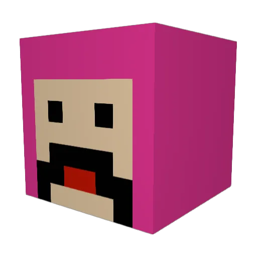 Commodity_ Minecraft avatar head, 3D render