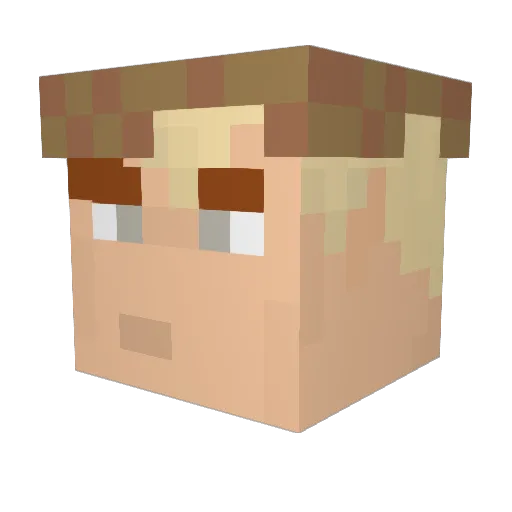 Commodore64 Minecraft avatar head, 3D render