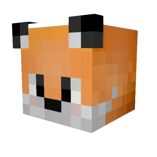 Commonfox Minecraft avatar head, 3D render