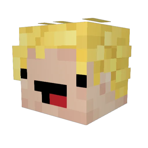 CommunistDerm Minecraft avatar head, 3D render