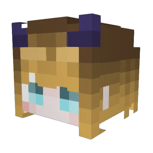 Comodino_ Minecraft avatar head, 3D render