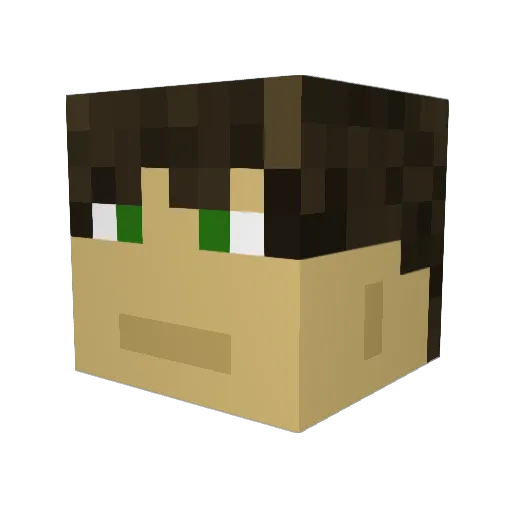 CompRock Minecraft avatar head, 3D render