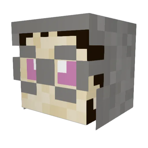 CompanionEevee Minecraft avatar head, 3D render
