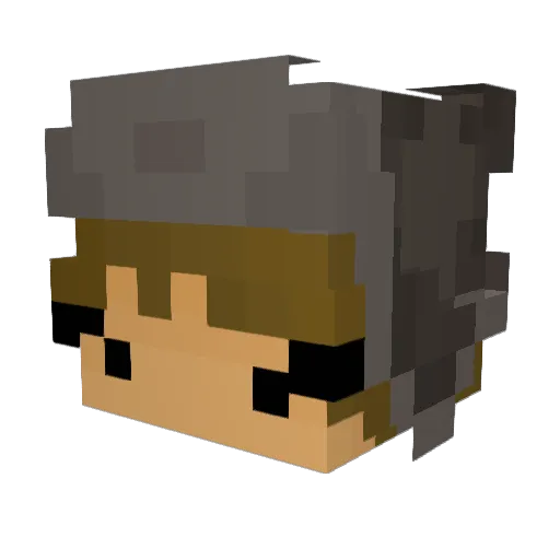 Comperson Minecraft avatar head, 3D render