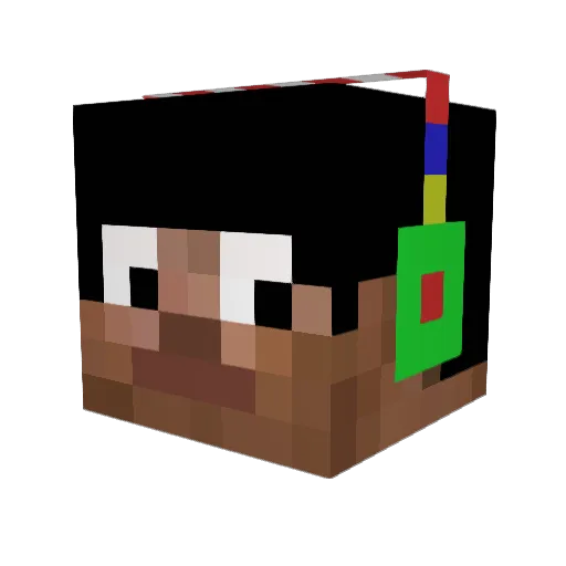 Compich Minecraft avatar head, 3D render