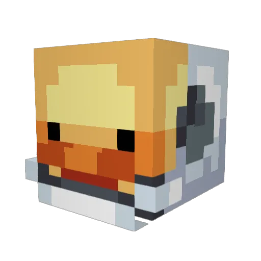 Complacations Minecraft avatar head, 3D render