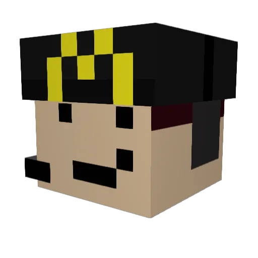 Compraq Minecraft avatar head, 3D render