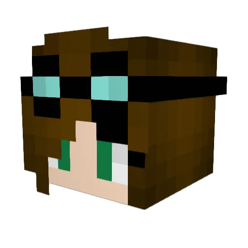 Comprising Minecraft avatar head, 3D render