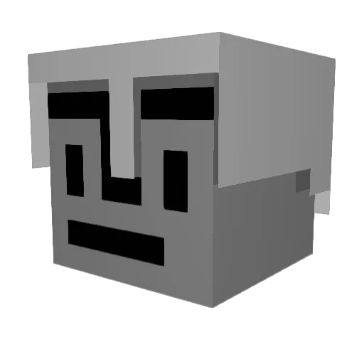 Compsognathuss Minecraft avatar head, 3D render