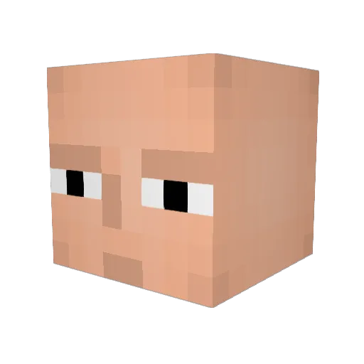 Comr Minecraft avatar head, 3D render