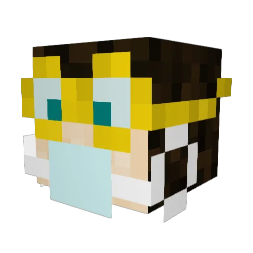 Comstepr Minecraft avatar head, 3D render