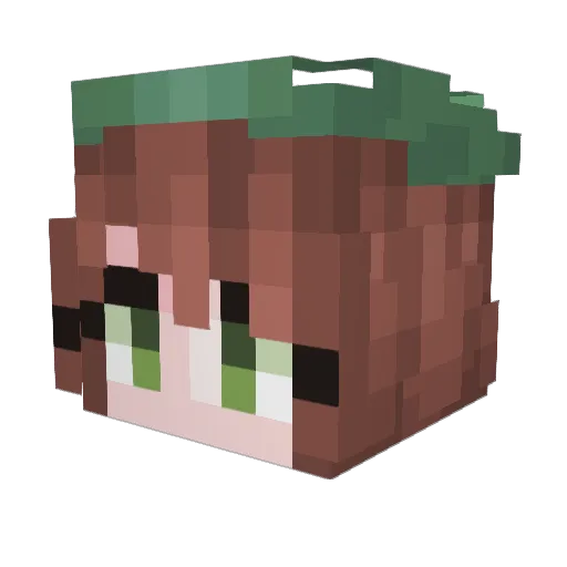 Comusken Minecraft avatar head, 3D render