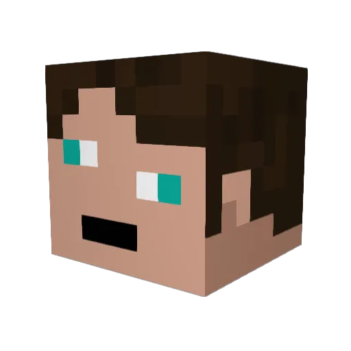 Con_da_man Minecraft avatar head, 3D render