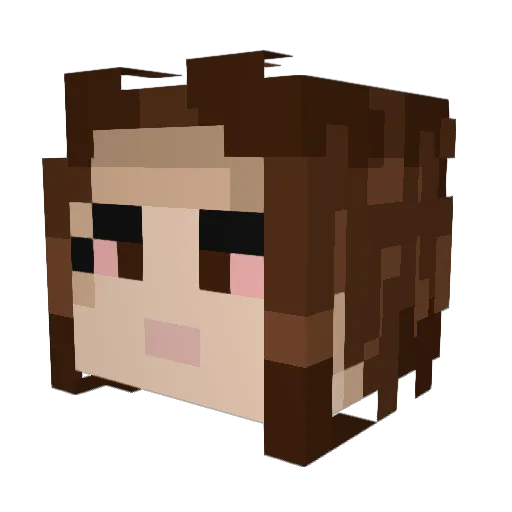 Cona23 Minecraft avatar head, 3D render