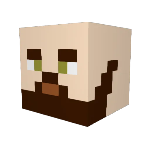 Conbonbon Minecraft avatar head, 3D render