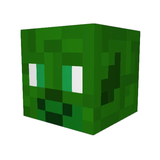Concombrero Minecraft avatar head, 3D render