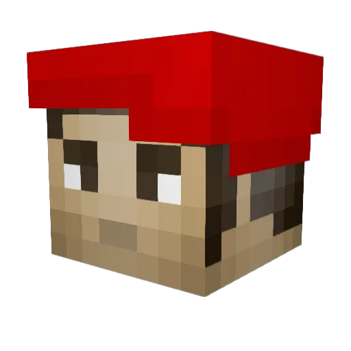 Conelo Minecraft avatar head, 3D render