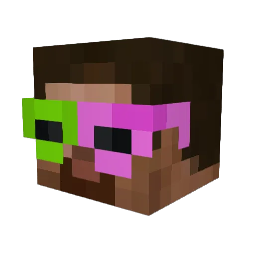 Conferral Minecraft avatar head, 3D render