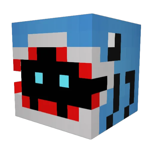 Confidence Minecraft avatar head, 3D render