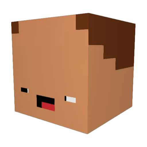 Configures Minecraft avatar head, 3D render