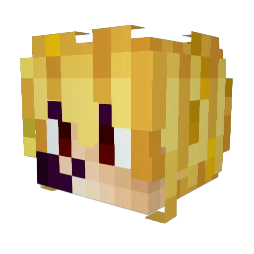 Conflcts Minecraft avatar head, 3D render