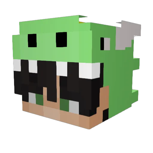 Congobean Minecraft avatar head, 3D render