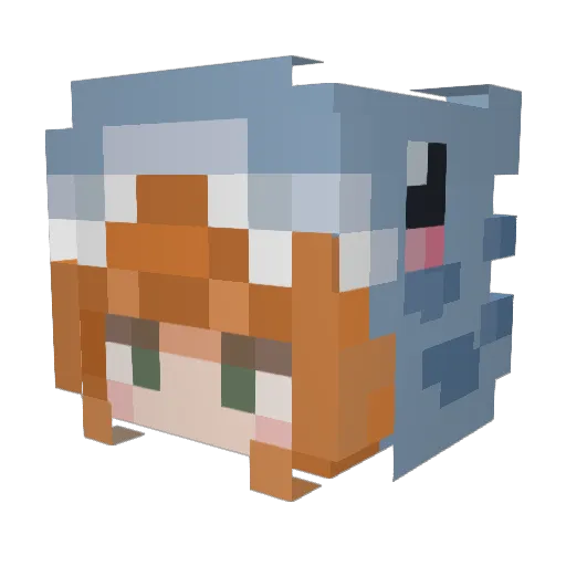Conisauro Minecraft avatar head, 3D render