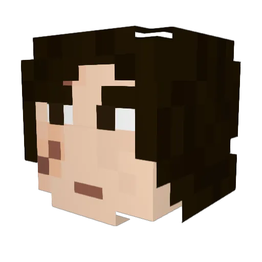 Conkave Minecraft avatar head, 3D render