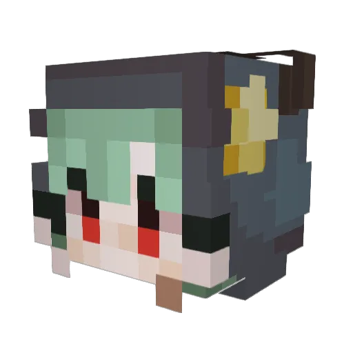 Conlash Minecraft avatar head, 3D render