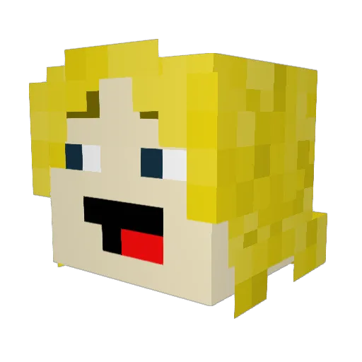 Conncree Minecraft avatar head, 3D render