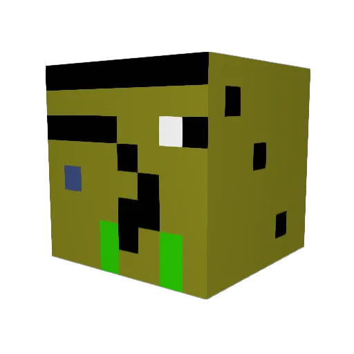 ConoDioDAAA Minecraft avatar head, 3D render