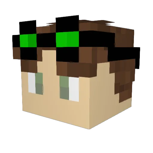 Conor4live Minecraft avatar head, 3D render