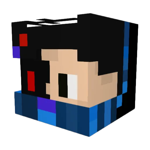 Conrobloxio Minecraft avatar head, 3D render