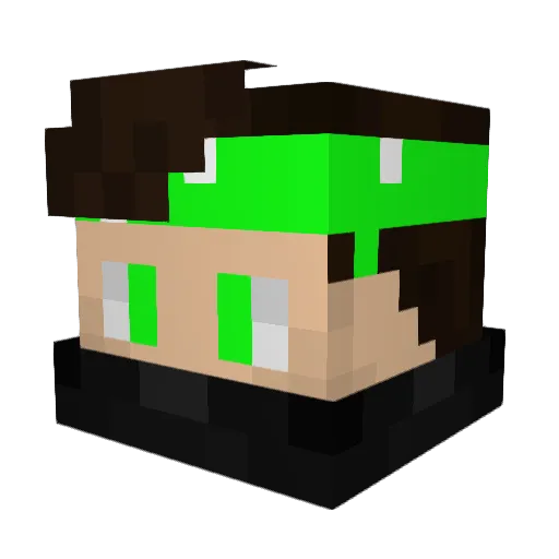 ConsCreeperYT Minecraft avatar head, 3D render
