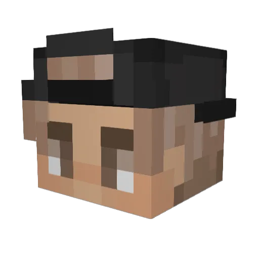 Constituting Minecraft avatar head, 3D render