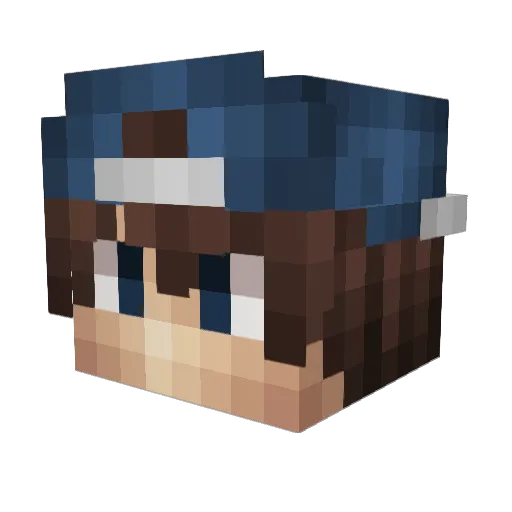 Constracted Minecraft avatar head, 3D render
