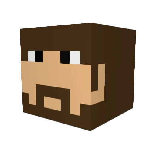 Constuction Minecraft avatar head, 3D render