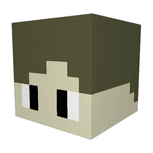 Content_Senpai Minecraft avatar head, 3D render