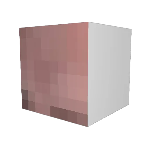 Continuations Minecraft avatar head, 3D render