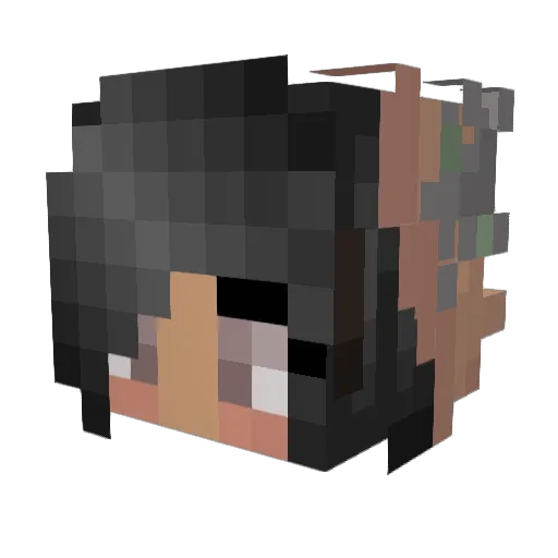 Contortionistic Minecraft avatar head, 3D render