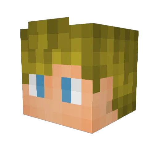 Convulse Minecraft avatar head, 3D render